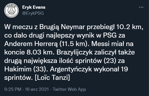 Tyle PRZEBIEGŁ Messi w meczu z Club Brugge!